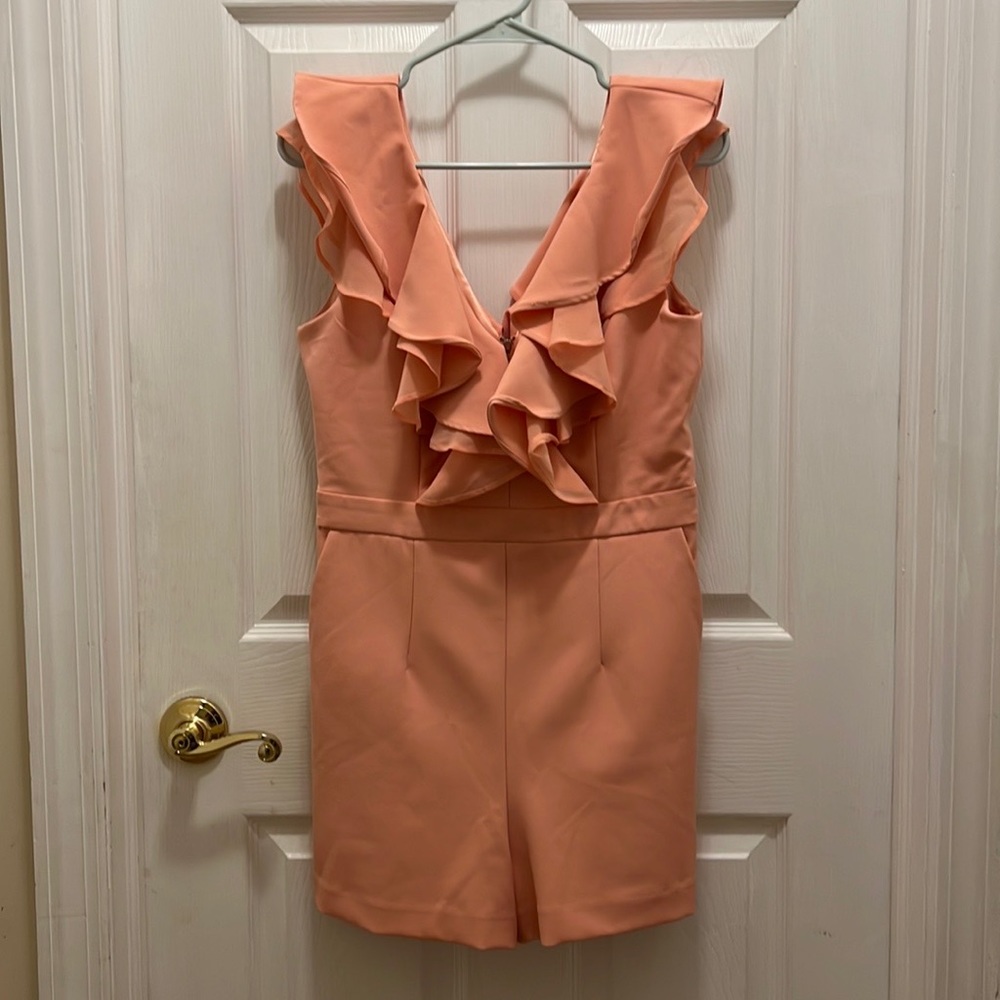 Coral peach romper